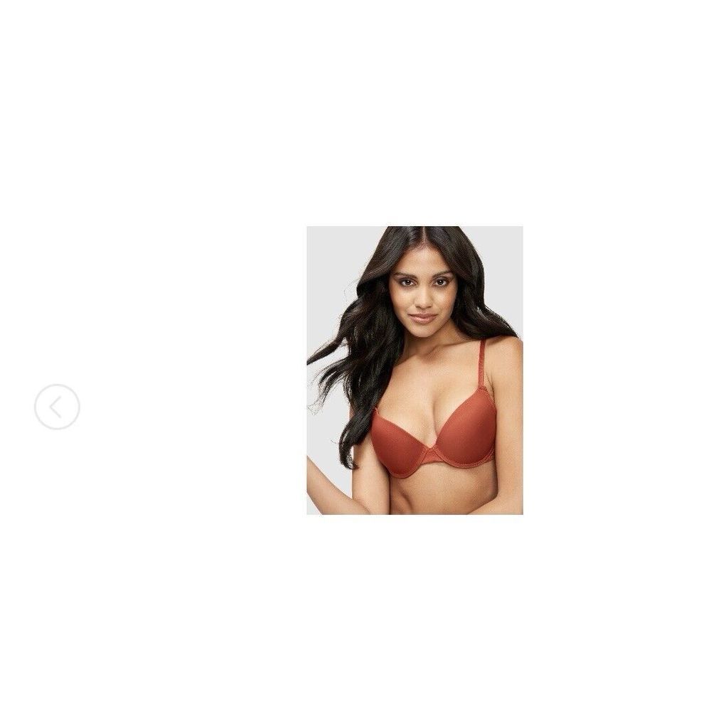 Frederick's of Hollywood Diana Push-Up Plunge Bra Red Ochre Size 36B